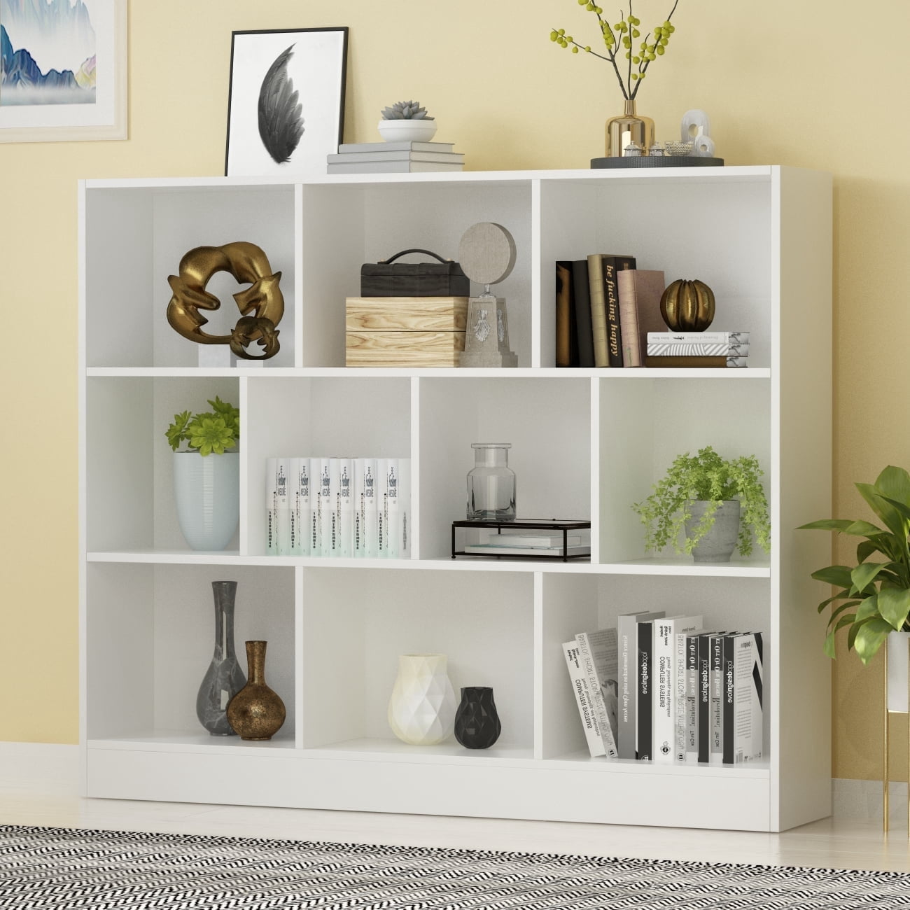 KULAGAGA Cube Shelf Organizer Bookshelf Bookcase 10 Cube Storage Living Room Office, White