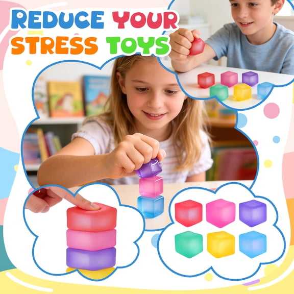 Cube Squeeze Toys, Silicone Sensory Relaxation Cube, Random Color Squeeze Toys for Relaxation Relief, Tactile Sensory Toys for Home Office Use