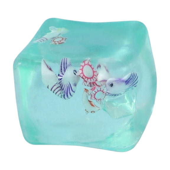 Cube Squishy Maltose Filled Slow Rising Stress Relief Ball Ocean ,Fidget Soft Wave Sensory Squeeze Anxiety Relief Calming Hand Squishy for Adults Office Desk and Party Favors,White