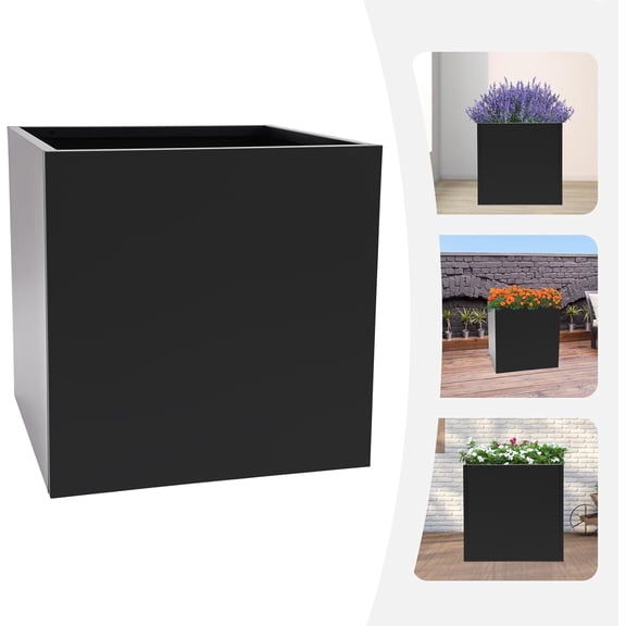 Cube Steel Planter Box, 26-inch Large Capacity Square Planters, for Indoor and Outdoor landscape Planting Use.