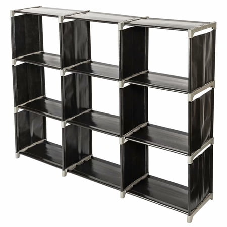 Cube Storage,9-Cube Closet Organizer Storage Shelves Cubes Organizer DIY Closet Cabinet Modular Book Shelf Organizing Storage Shelving for Bedroom Living Room Office, Black
