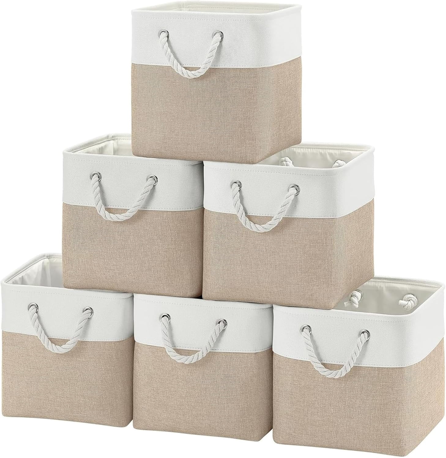 Cube Storage Bins, 6 Pack Collapsible Fabric Storage Cubes, 11 Inch ...