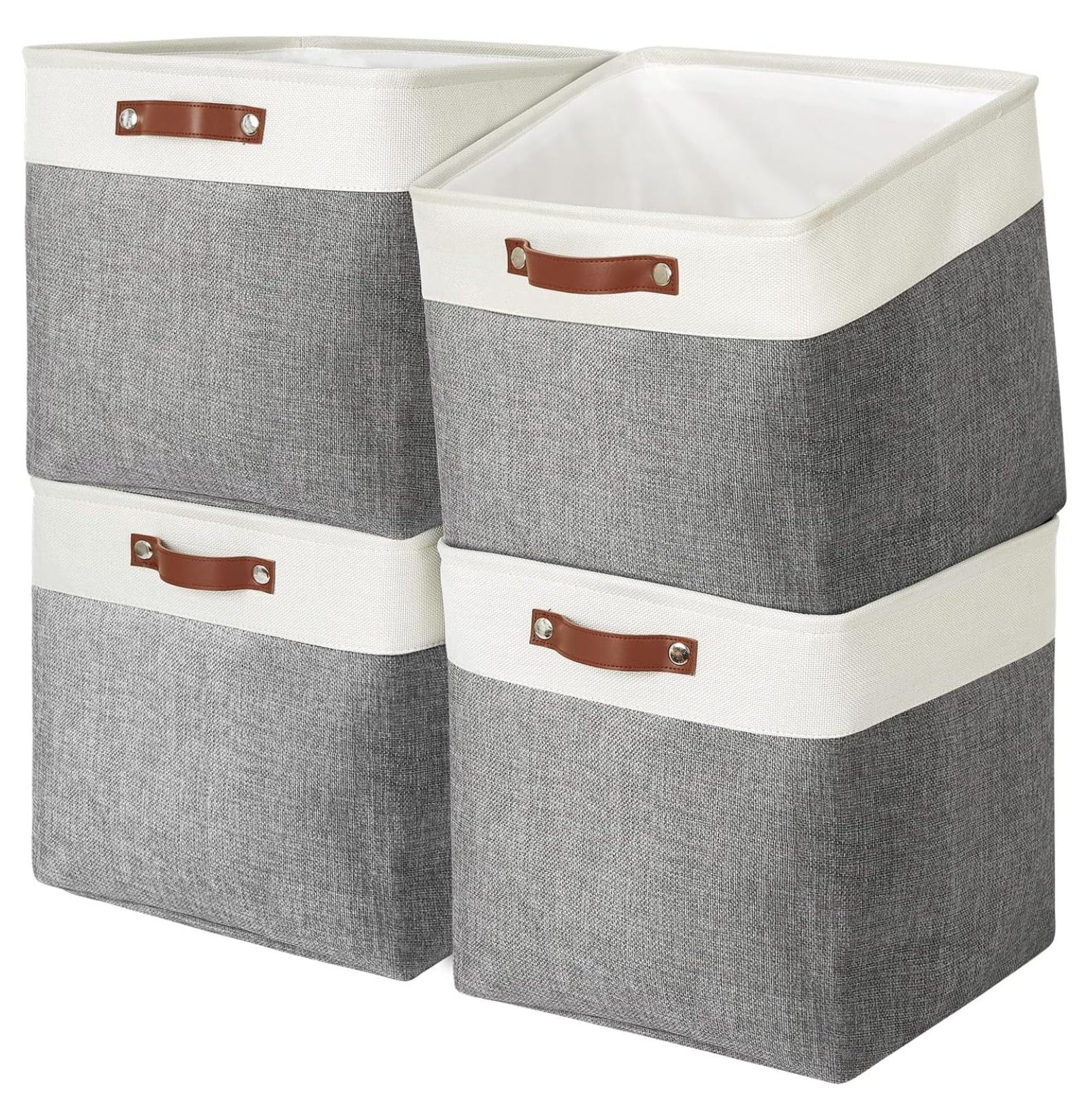 Cube Storage Bins Large Organizer Baskets 13x13x13 Fabric Closet