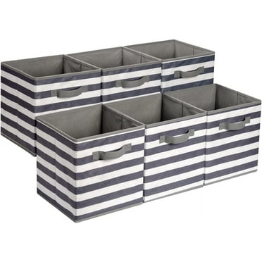 Cube Storage Box, Foldable with Handle, 6-Pack, 10.5" x 10.5" x 11", Beige