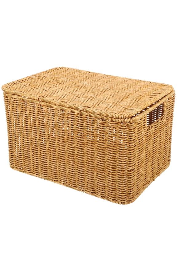 Multipurpose Cube Storage Boxes with Lids and Metal Frame Woven Baskets for Organizing Household Sundries