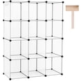 Cube Storage Organizer 12-cube Translucent White Modular Shelving Unit ...