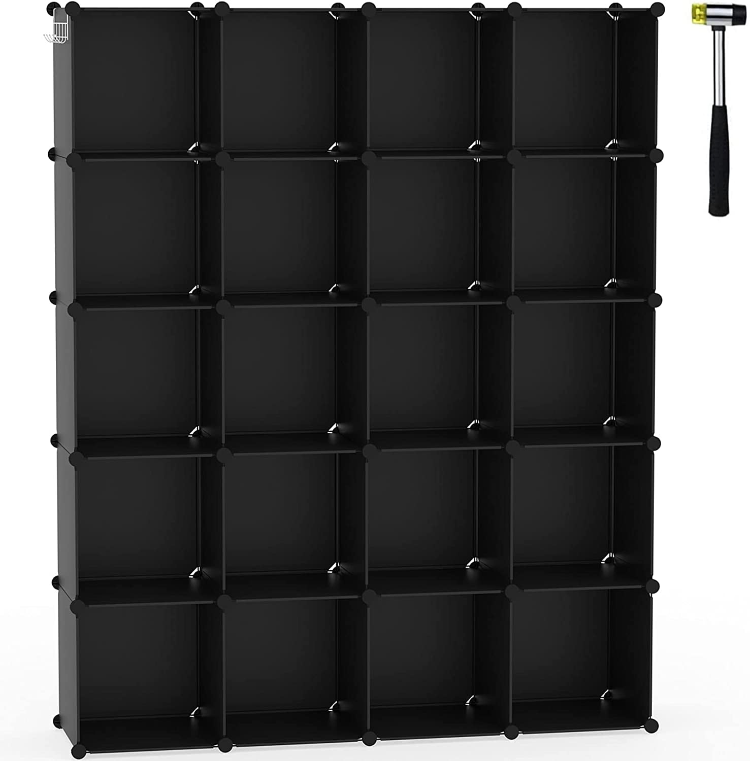 Cube Storage Organizer, 20-Cube Shelves Units, Closet Cabinet, DIY