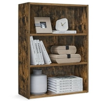 Cube Storage Organizer 3-Tier Bookshelf Bookcase with Adjustable Storage Shelves Rustic Brown