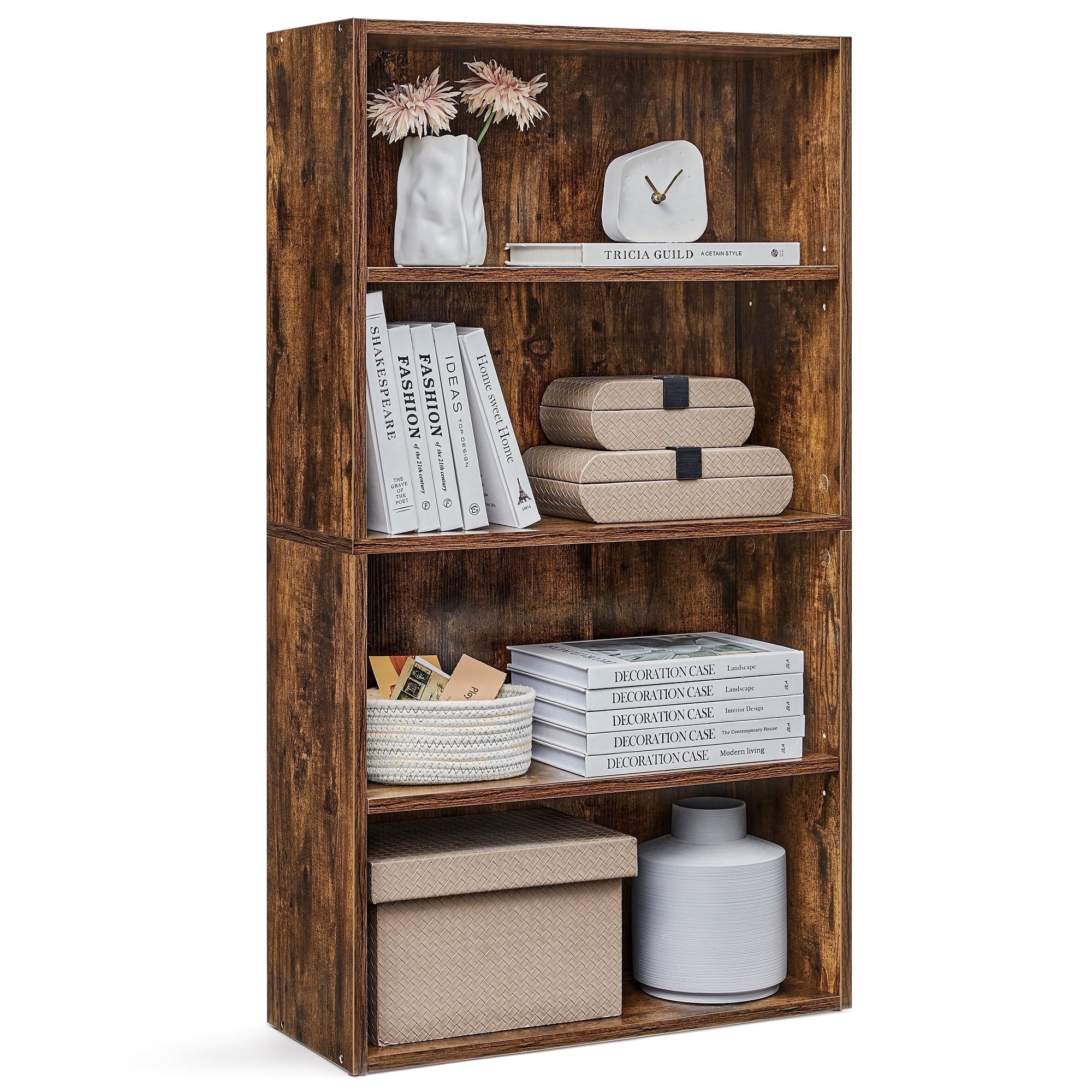 Free Shipping! VASAGLE Cube Storage Organizer 4-Tier Bookshelf Bookcase ...