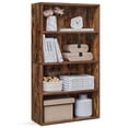 thumbnail image 1 of Cube Storage Organizer 4-Tier Bookshelf Bookcase with Adjustable Storage Shelves Rustic Brown, 1 of 9