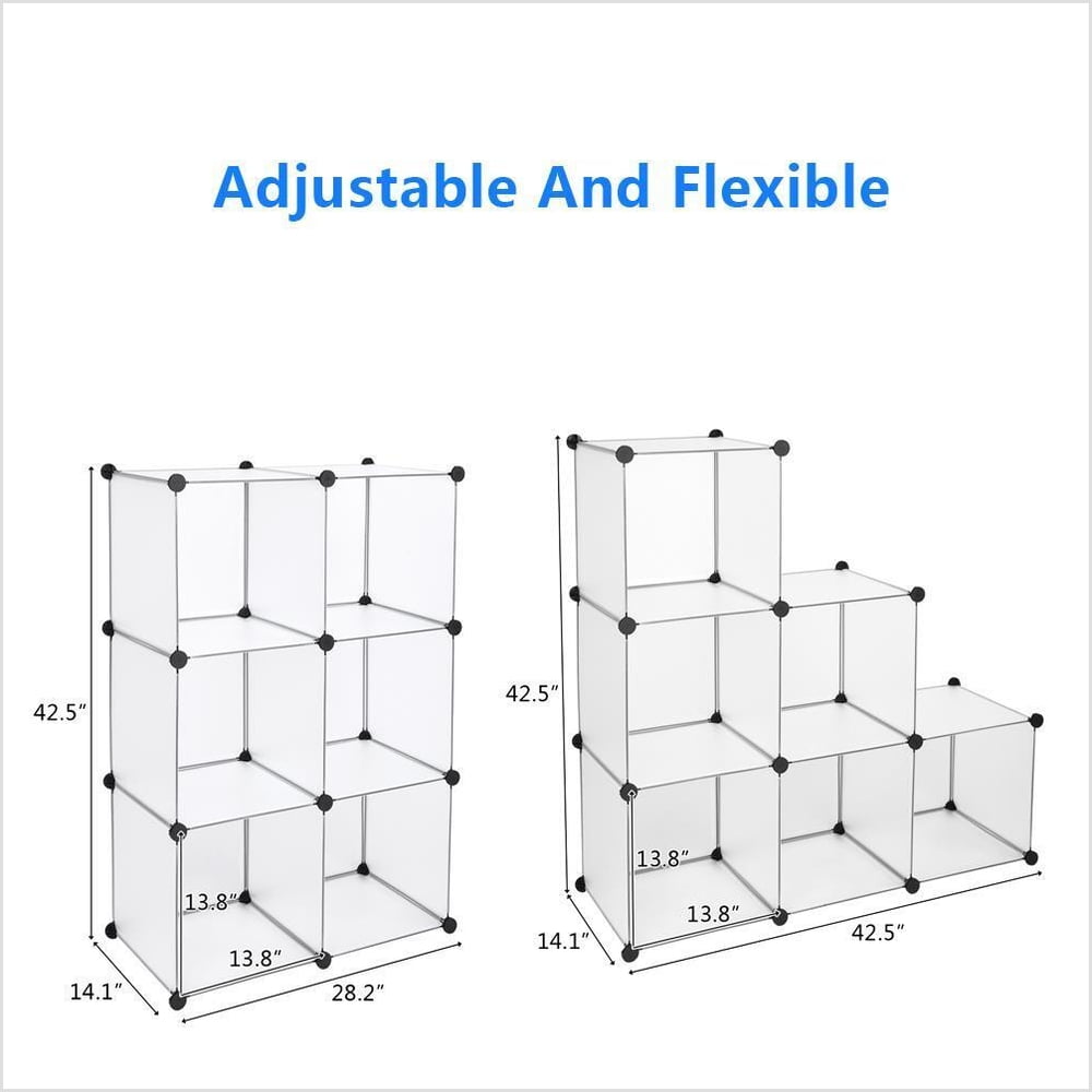 Cube Storage Organizer 6Cube Bookshelf Modular Closet for Home