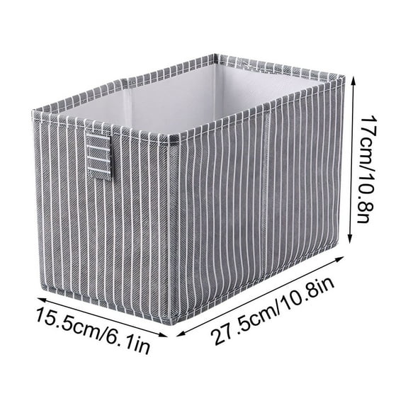 Cube Storage Organizer Rectangular Foldable Fabric Bins with Reinforced Cardboard Inserts for Shelf or Closet Use