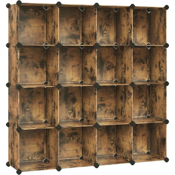 Cube Storage Organizer, Set of 12 Plastic Cubes, Book Shelf, Closet Organizers and Storage, Room Organization, Bedroom Living Room, 12.2 x 36.6 x 48.4 Inches, Black ULPC34BK