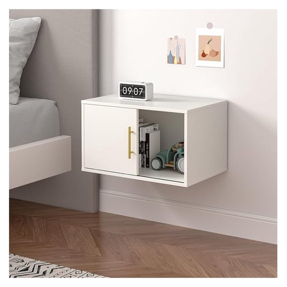 Cube Storage Organizer with Sliding Door, White Stackable Bookshelf, Modular Cubby Storage System, Wooden Display Shelf for Small Space, Closet, Living Room, Bedroom, Apartment, Dorm