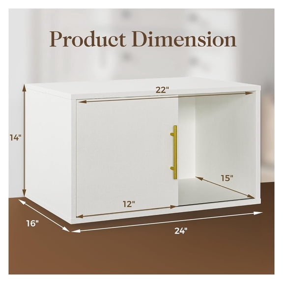 Cube Storage Organizer with Sliding Door, White Stackable Bookshelf, Modular Cubby Storage System, Wooden Display Shelf for Small Space, Closet, Living Room, Bedroom, Apartment, Dorm