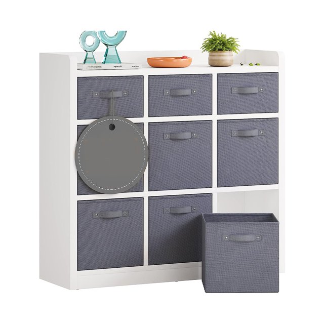 Cube Storage Organizer w/Storage Bins, 9 Cube Shelf Organizer for