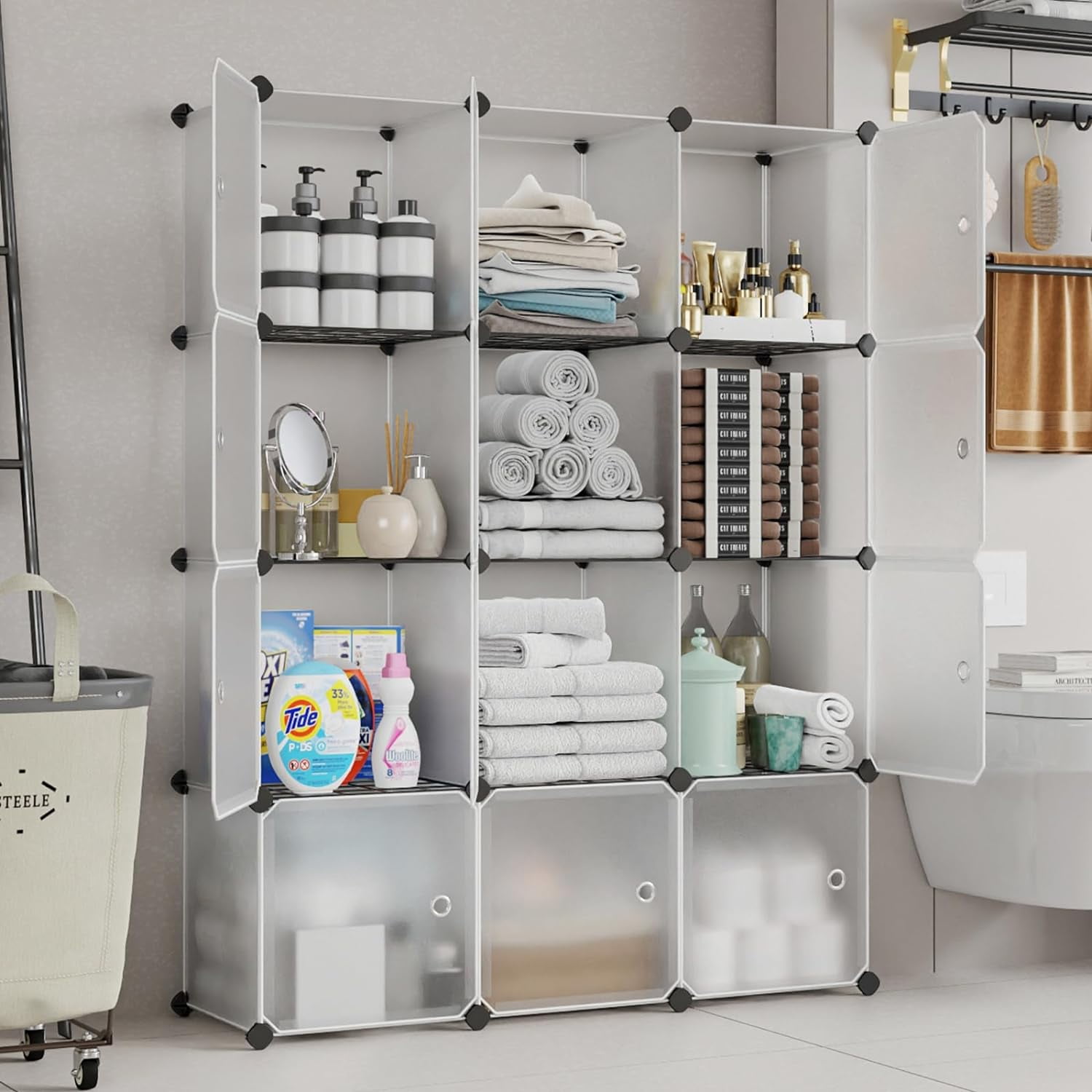 Cube Storage Organizers, 12Cube Bookshelf Wardrobe Closet Storage Organizers, DIY