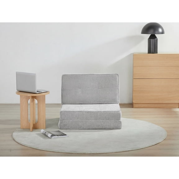 Cube Style Convertible Folding Sofa Bed, Multi-Position Adjustable Floor Sofa, High-Density Foam Sleeper Chair