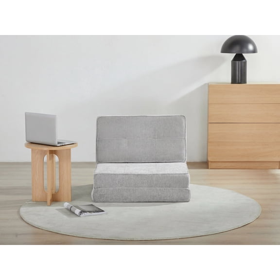 Cube Style Convertible Folding Sofa Bed, Multi-Position Adjustable Floor Sofa, High-Density Foam Sleeper Chair