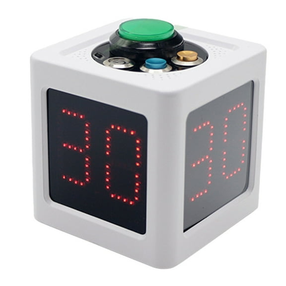 Cube Timer 1.4in 4 Sided Digital Shot Countdown Stopwatch for Chess and Card Competition Countdown Timer White,1 x Cube Timer,White
