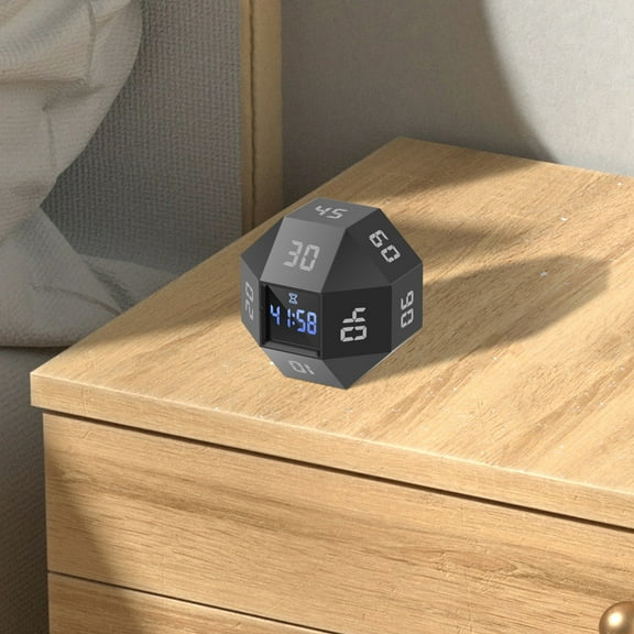 Cube Timer ABS Rotating Pomodoro Timer Time Management Cube with 12 Side Time Module Rechargeable Pomodoro Timer 3 Alarm Reminder Modes Cube Timer Suitable for Bedroom