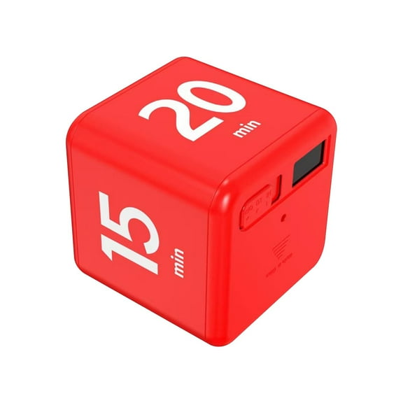 Cube Timer, Gravity Sensor Flip Timer, Productivity Timer Flip Gravity Sensor Cube Timer Countdown & Countup,Mute & Vibrate & Sound5/10/30/60min & Custom Timing, Perfect for Work,Kitchen Cooking