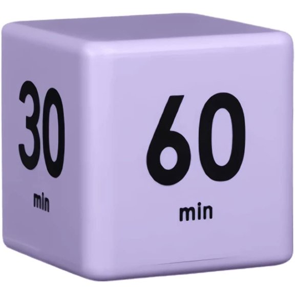 Cube Timer, Timer with Gravity Sensor for Kitchen Studying Workout Classroom 15-20-30-60 Minute Preset,