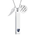 thumbnail image 1 of Cube Urn Ashes Necklace for Ashes with Angel Wing Stainless Steel Cremation Jewelry Memorial Keepsake Vial Pendant for Women Men, 1 of 5