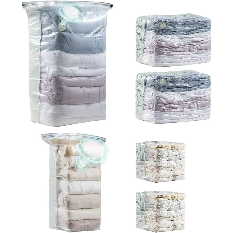 Vacuum Storage Bags 8 Combo (3 Jumbo/3Large/2 Medium), Space Saver Sealer  Bags, Airtight Compression Bags for Clothes, Pillows, Comforters, Blankets