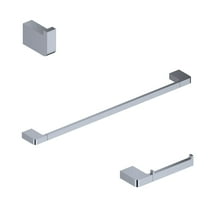 Cube WSBC 226890B CR Bathroom Accessory Set with 25" towel bar, toilet paper holder & bathroom hook