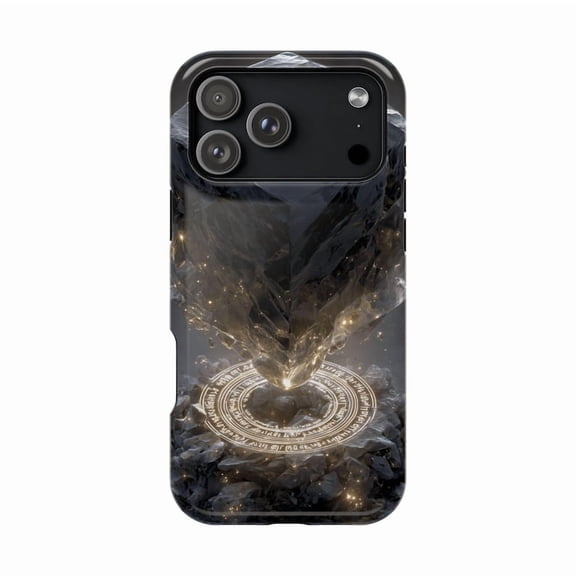 Cube of Liquid Obsidian Futuristic Abstract Artwork Phone Case for 11 12 13 14 15 16 17 Pro Max