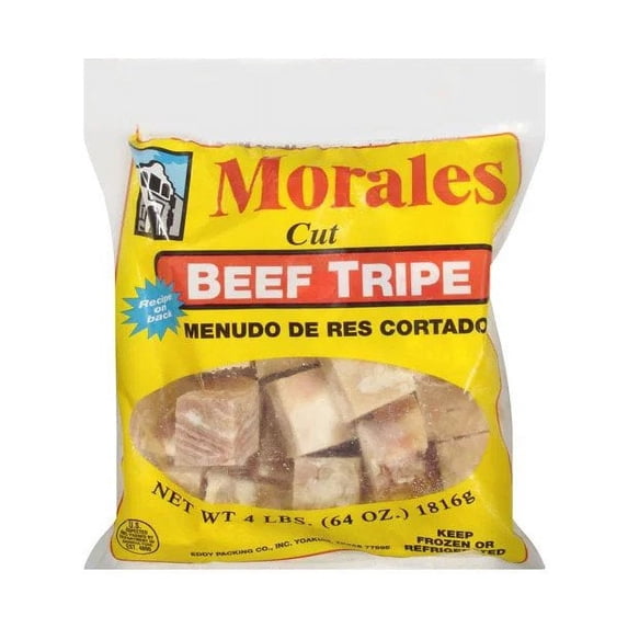 Cubed Frozen Beef Scaled Tripe Offal: Morales, 4 lbs