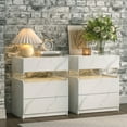 thumbnail image 1 of Cubehom 2 Set of Nightstands LED Night Stand Modern Nightstand with 3 Drawers LED Bedside Tables for Bedroom, Living Room, 1 of 7