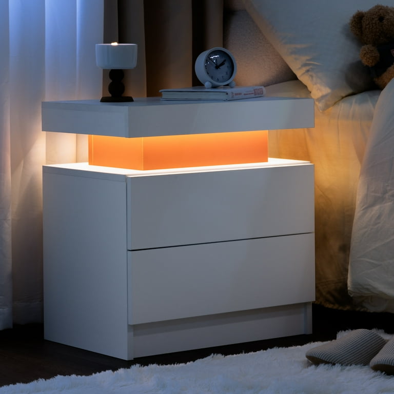White 2024 cube nightstand