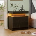 thumbnail image 1 of Cubehom LED Bedside Table, 2-Drawer Modern Nightstand with Storage, End Side Table for Living Room and Bedroom Furniture, 1 of 5