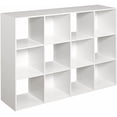thumbnail image 1 of Cubeicals 12 Cube Storage Shelf Organizer Bookshelf, Stackable, Vertical Or Horizontal, Easy Assembly, Wood, White Finish, 1 of 7