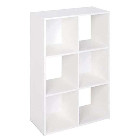 Cubeicals 6 Cube Storage Shelf Organizer Bookshelf Stackable Vertical or Horizontal Easy Assembly Wood White Finish