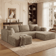 Cubente 108" Sectional Couch, Cloud Sofa, Boneless Couch No Assembly Required Modular Couch U-shaped Couch for Living Room