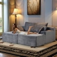 thumbnail image 1 of Cubente 78.7" Double Chaise Lounge Chair Indoor, Oversized Boneless Sofa Bed, Deep Seat Sleeper Couch Reading Chairs, Cloud Sofas with Cup Holder & Side Pocket for Living Room, No Assembly Required, 1 of 9