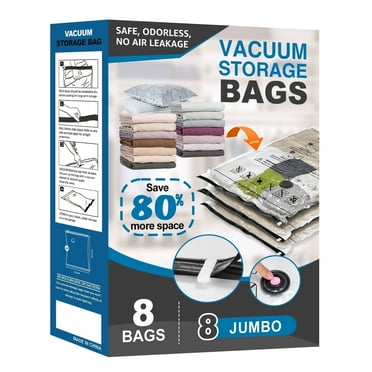 Cubepoint 8 Jumbo Vacuum Storage Bags, Space Saver Bags, Clothes Storage Bags, Airtight Vacuum Sealed Bags for Clothes, Comforters, Blankets