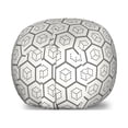 thumbnail image 1 of Cubes Storage Toy Bag Chair, Print of Modern Hexagonal Elements Dotted Repetitive Dashed Lines, Stuffed Animal Organizer Washable Bag, Large Size, Charcoal Grey and Off White, by Ambesonne, 1 of 3