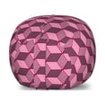 thumbnail image 1 of Cubes Storage Toy Bag Chair, Print of Optical Style Game Like Concept Abstract Image Geometric Details, Stuffed Animal Organizer Washable Bag, Large Size, Magenta and White, by Ambesonne, 1 of 3
