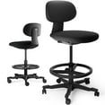 thumbnail image 1 of Cubespace Drafting Chair Tall Office Chair Ergonomic Standing Desk Chair with Adjustable Height Back Support and Foot Ring for Computer, Studio, Workshop, Classroom, Lab, Counter, Black (Black), 1 of 5