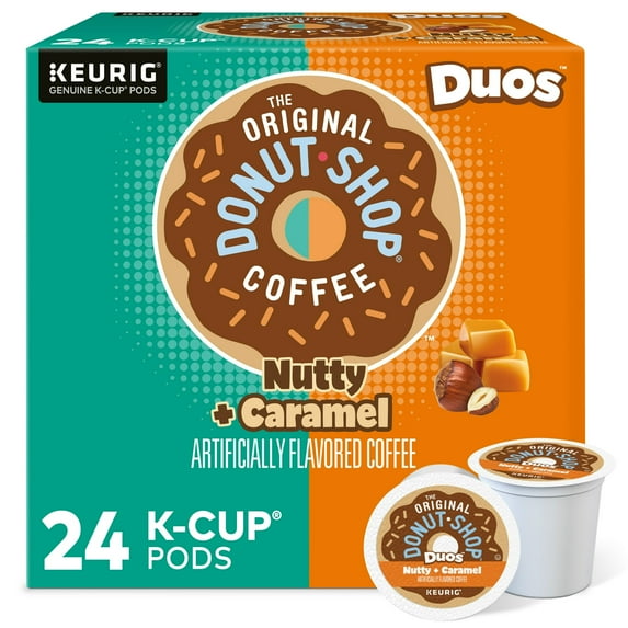 CubiCoffee Haven Shop Duos Nutty + Caramel Keurig Single-Serve K-Cup Pods, Medium Roast Coffee, 24 Count (Pack of 1)