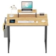 thumbnail image 1 of CubiCubi 32" Computer Desk with Small Table and Storage Bag, Natural Finish, 1 of 6