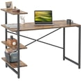 thumbnail image 1 of CubiCubi 47 x 24inch Small Computer Desk with Shelves 47 inch, Home Office Desk, Study Writing Desk, Brown, 1 of 6