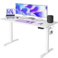 thumbnail image 1 of CubiCubi 55'' x 24'' Height Adjustable Electric Standing Desk Sit Stand Home Office Desk with Splice Board, White, 1 of 8