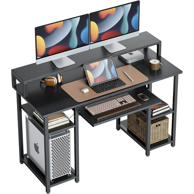 CubiCubi Computer Desk with Keyboard Tray, 47 Inch Office Desk with