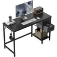 thumbnail image 1 of CubiCubi Computer Desk with 2 Drawers, 47 Inch Small Home Office Desk Study Writing Table, Modern Black, 1 of 11