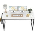thumbnail image 1 of CubiCubi Computer Desk with Particle Board, Black Metal Frame, White Finish,63", 1 of 7